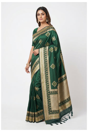 Green Banarasi Silk Saree