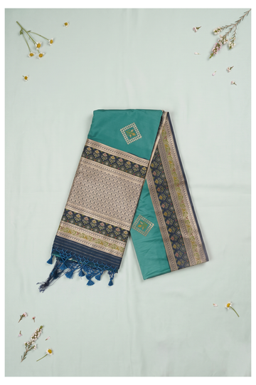 Teal Banarasi Art Silk Wedding Saree
