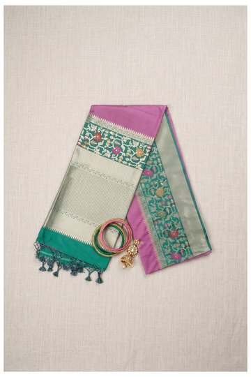 Mauve Banarasi Art Silk Wedding Party Saree
