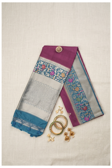 Wine Banarasi Art Silk Wedding & Party Wear Saree