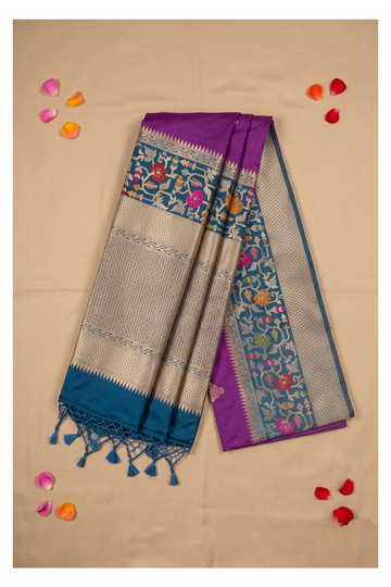 Purple Banarasi Art Silk Wedding Saree