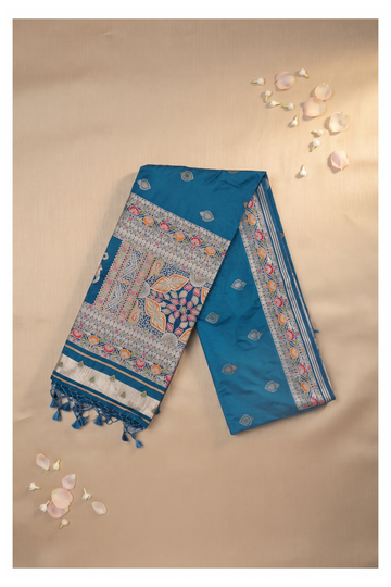 Teal Blue Banarasi Art Silk Wedding Saree