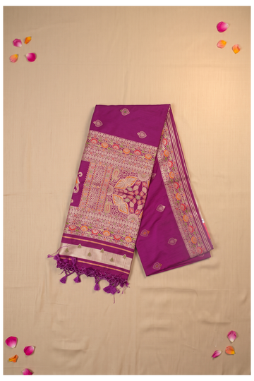 Magenta Banarasi Art Silk Wedding And Party Wear Saree
