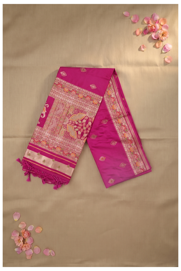 Rani Pink Banarasi Art Silk Wedding Saree