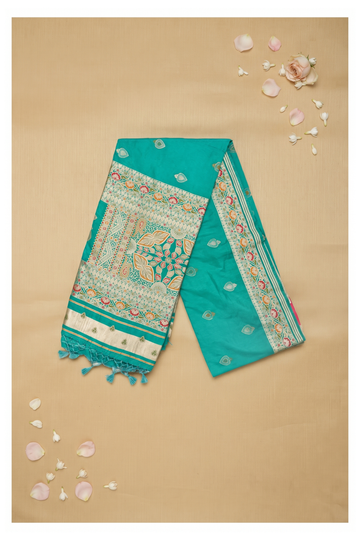 Teal Banarasi Art Silk Wedding Saree