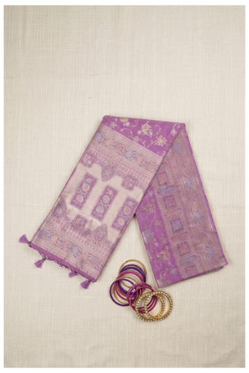 Orchid Purple Banarasi Art Silk Saree For Wedding & Party Wear
