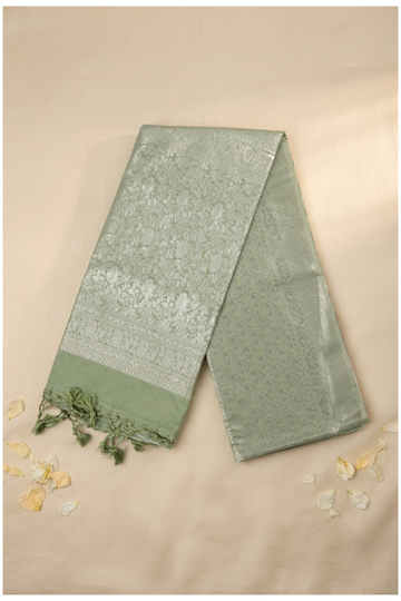 Sage Green Banarasi Art Silk Wedding & Party Wear