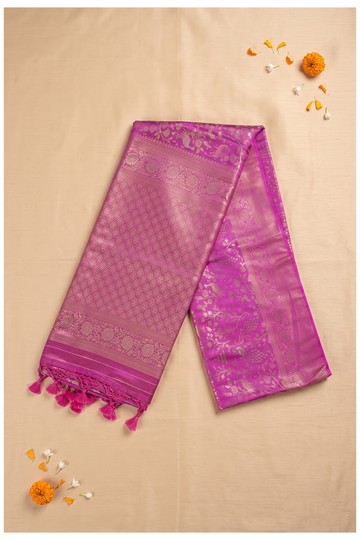 Magenta South Silk Art Silk Wedding & Party Wear Saree