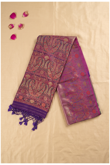 Deep Violet South Silk Art Silk Wedding Saree