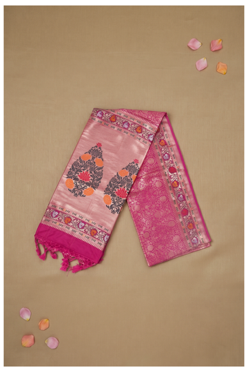 Rani Pink Banarasi Art Silk Wedding Saree