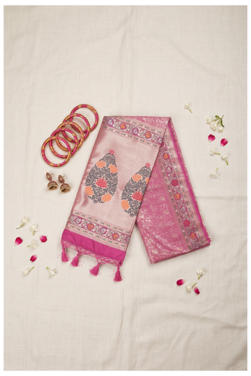 Magenta Banarasi Art Silk Wedding & Party Wear Saree