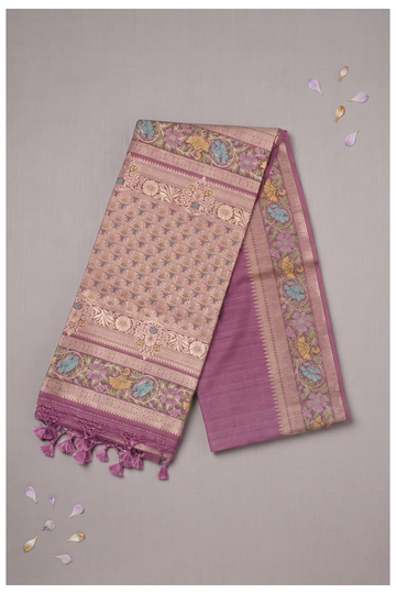 Wine Banarasi Art Silk Wedding & Party Wear Saree
