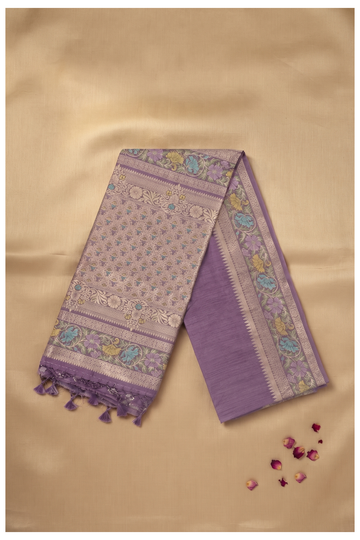 Mauve Banarasi Art Silk Wedding Party Saree