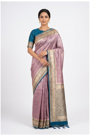 Mauve Banarasi Art Silk Wedding & Party Wear Saree