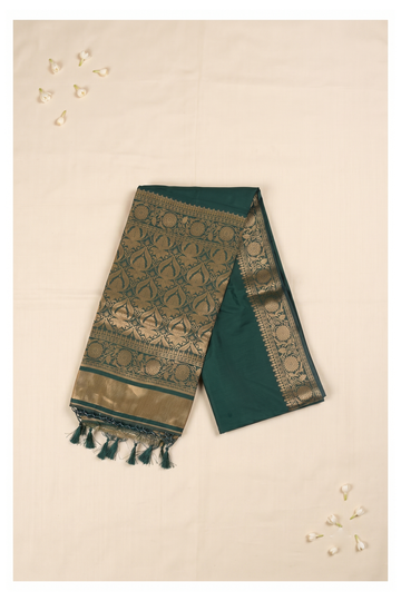 Bottle Green Banarasi Art Silk Wedding Saree