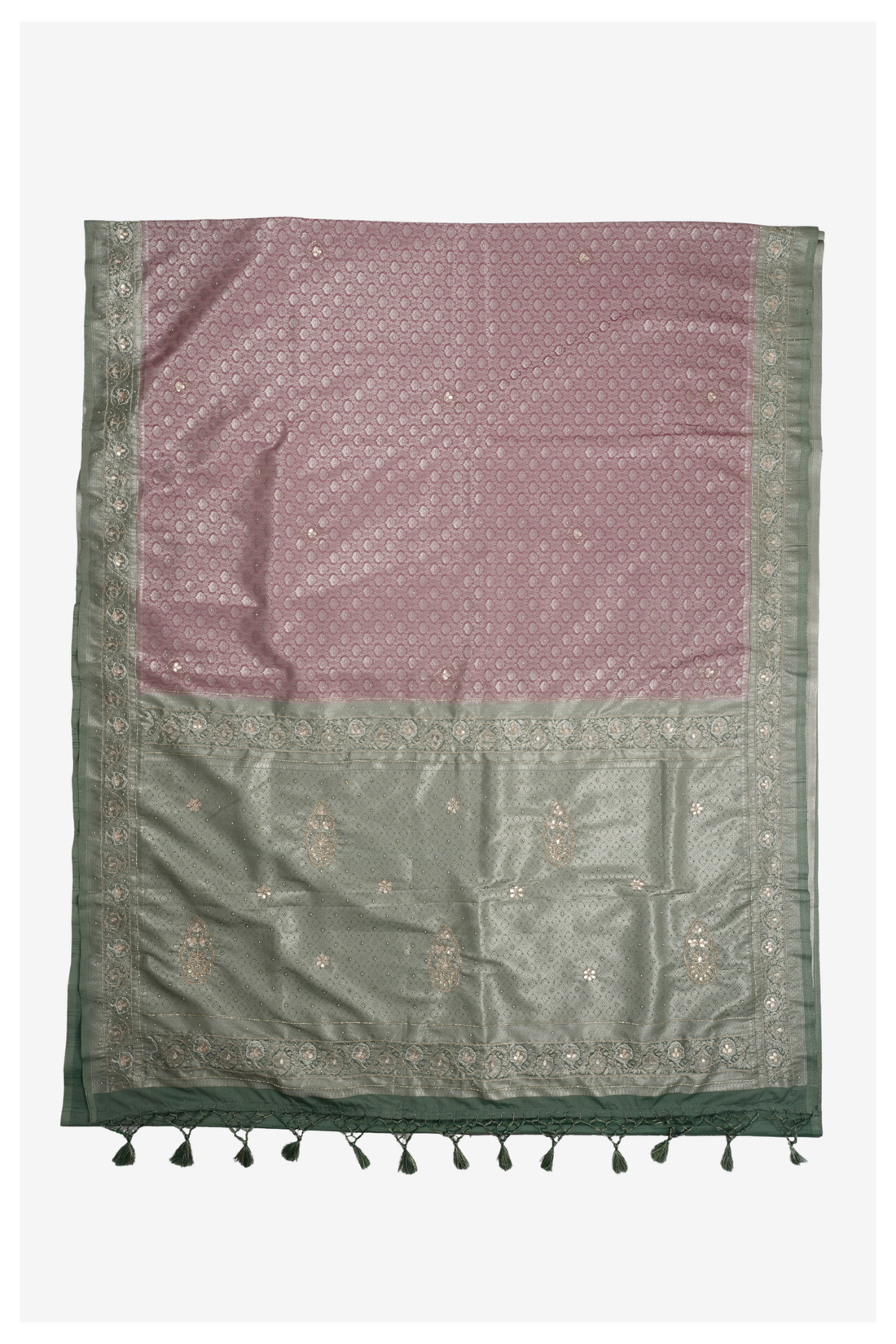 Mauve South Tissue Silk Wedding Saree