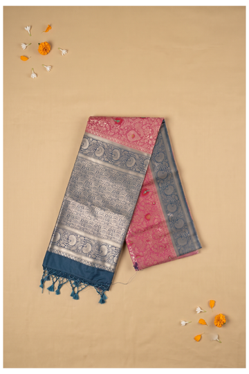 Rani Pink Banarasi Art Silk Wedding Saree