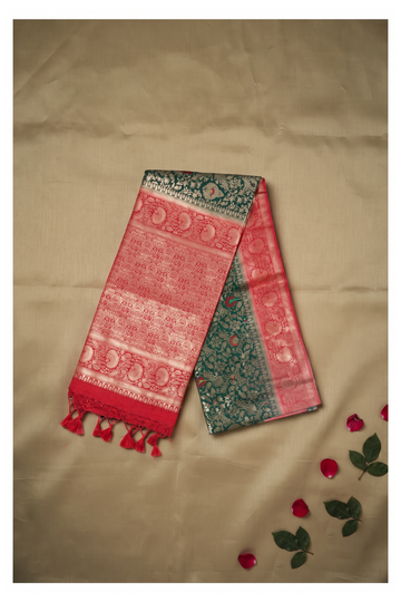 Bottle Green Banarasi Art Silk Wedding Saree
