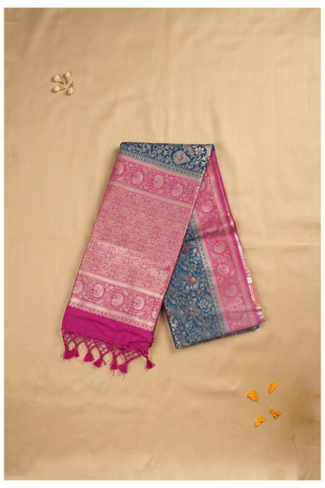 Teal Banarasi Art Silk Wedding Saree