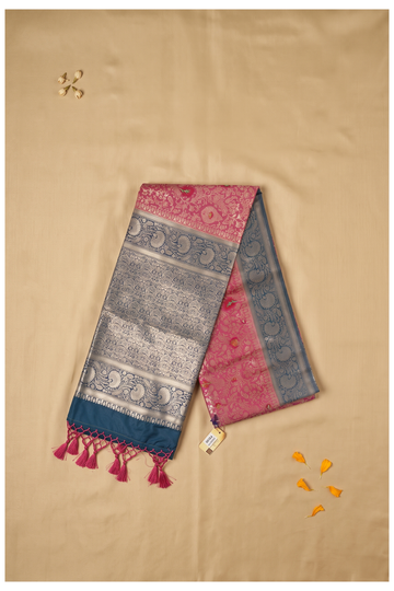 Rani Pink Banarasi Art Silk Wedding Saree