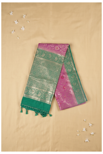 Rani Pink Banarasi Art Silk Wedding Saree