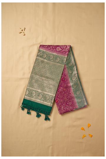 Wine Banarasi Art Silk Wedding Saree