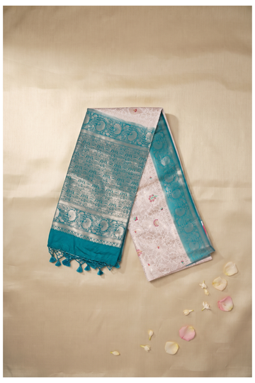 Champagne Banarasi Art Silk Wedding Saree