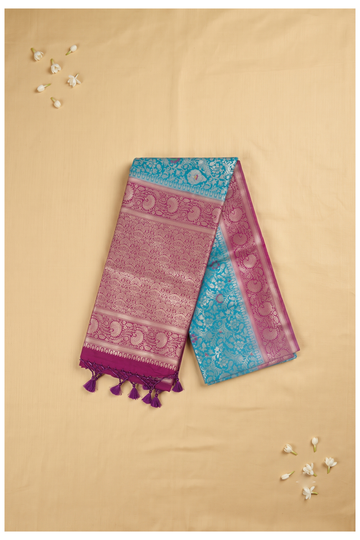 Teal Banarasi Art Silk Wedding Saree