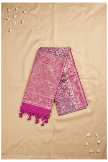 Orchid Purple Banarasi Art Silk Wedding Saree