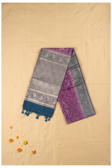 Violet Banarasi Art Silk Wedding Saree