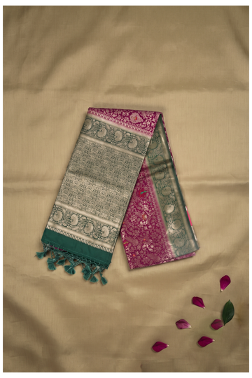 Wine Banarasi Art Silk Wedding Saree