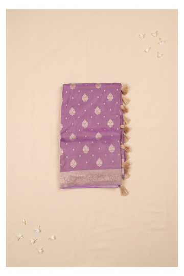Lavender Banarasi Art Silk Wedding Party Wear Saree