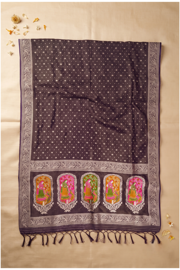 Deep Purple Banarasi Art Silk Weaving Wedding & Party Saree