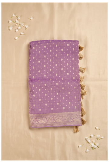 Lavender Banarasi Art Silk Wedding And Party Wear Saree