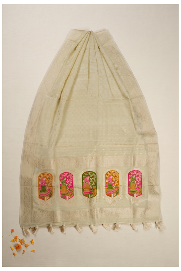 Sage Green Banarasi Art Silk Wedding & Party Saree