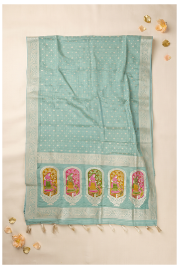 Aqua Green Banarasi Art Silk For Wedding & Party Wear