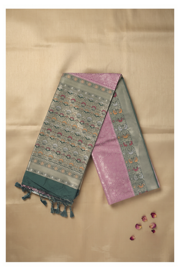 Mauve Banarasi Art Silk Saree For Wedding & Party Wear