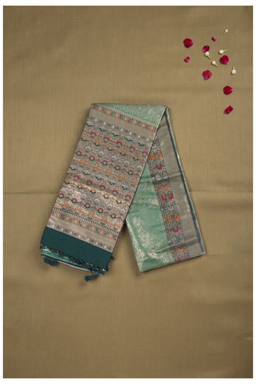 Sea Green Banarasi Art Silk Wedding Saree