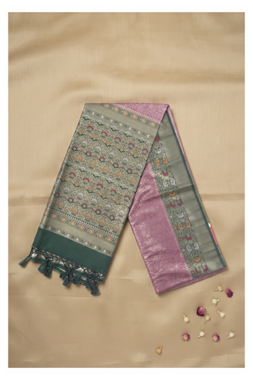 Mauve Banarasi Art Silk Wedding Party Saree