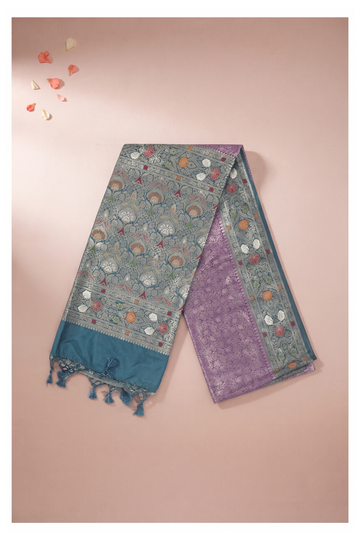 Mauve Purple Banarasi Art Silk Wedding Party Wear Saree
