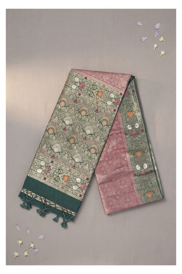 Wine Banarasi Art Silk Wedding & Party Saree