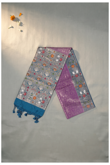 Plum Purple Banarasi Art Silk Wedding Saree