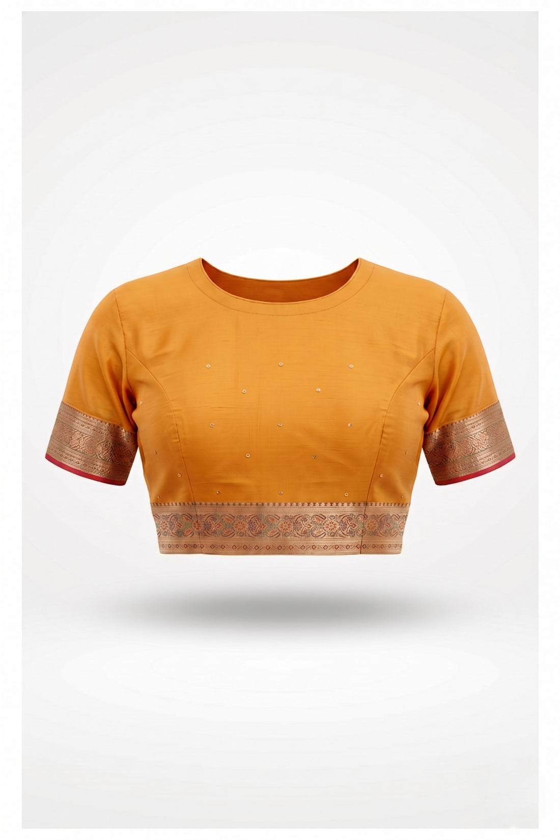 Mustard Gold Banarasi Silk Saree With Zari Butta Weaving