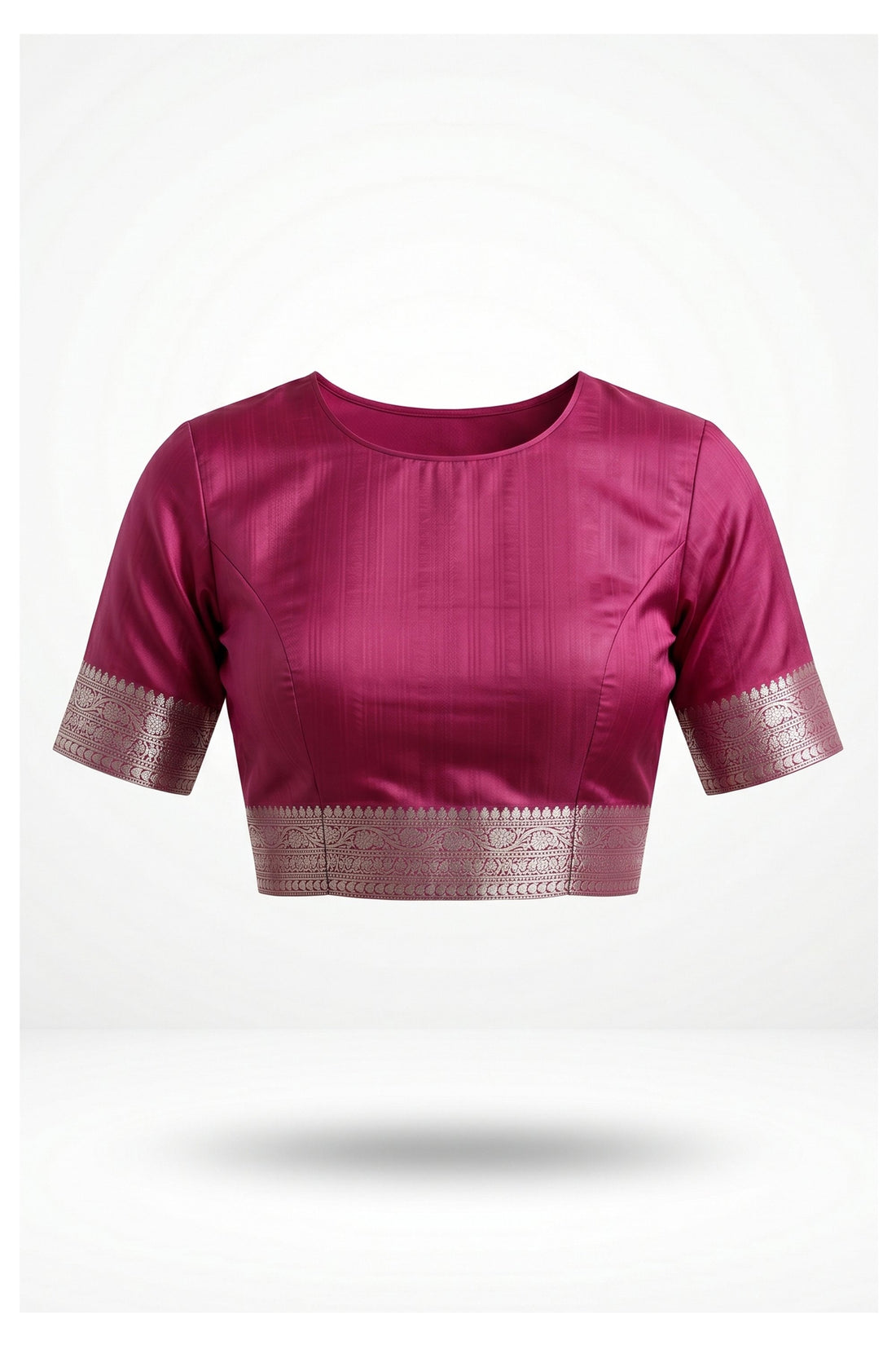 Magenta Banarasi Silk Saree With Zari Jaal Weaving