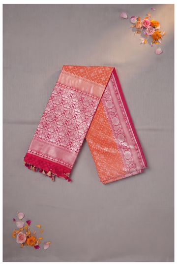 Coral Banarasi Art Silk Wedding Saree