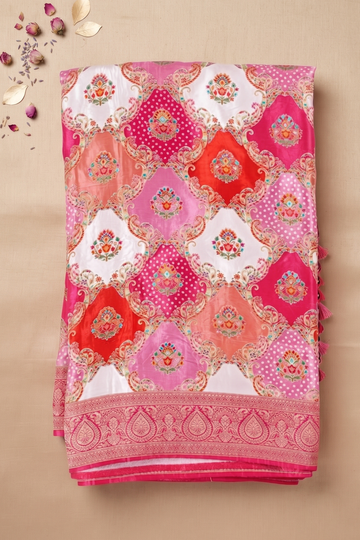 Rani Pink Banarasi Art Silk Wedding & Party Wear Saree