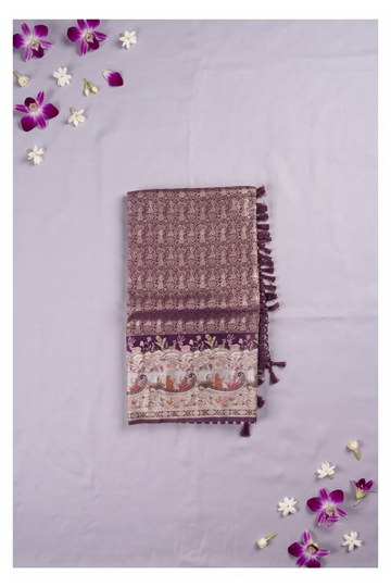 Wine Banarasi Art Silk Wedding Saree