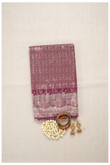 Wine Banarasi Art Silk Wedding & Party Wear Saree