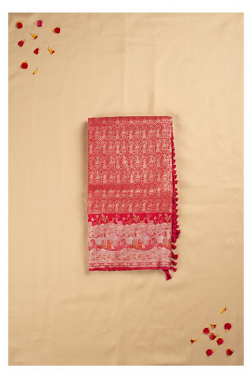 Crimson Red Banarasi Art Silk Wedding Saree
