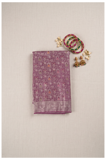 Wine Banarasi Art Silk Wedding Saree